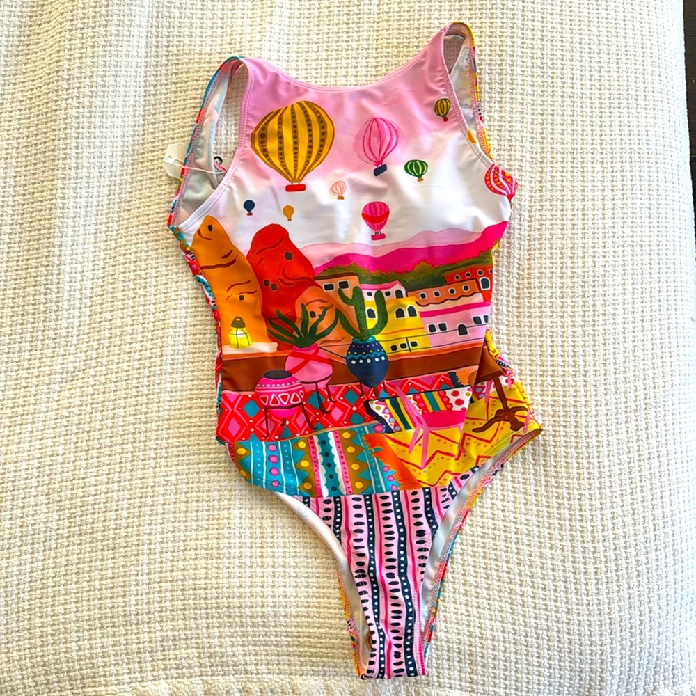 Boutique Hot Air Balloon/desert scape swim suit